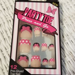 Minnie Mouse Press On Toe Nails New